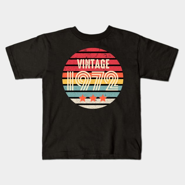 Retro Vintage 1972 Kids T-Shirt by MManoban